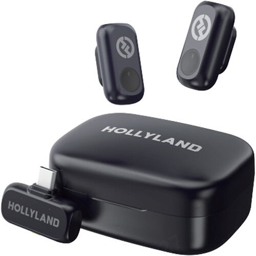 Hollyland LARK A1 Duo 2-Person Wireless Microphone System with USB-C Connector for Mobile Devices (Space Gray, 2.4 GHz)