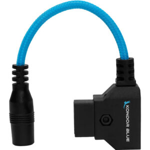 Kondor Blue Coiled D-Tap to Locking DC 2.1mm Right-Angle Cable (1.3 to 2.7')